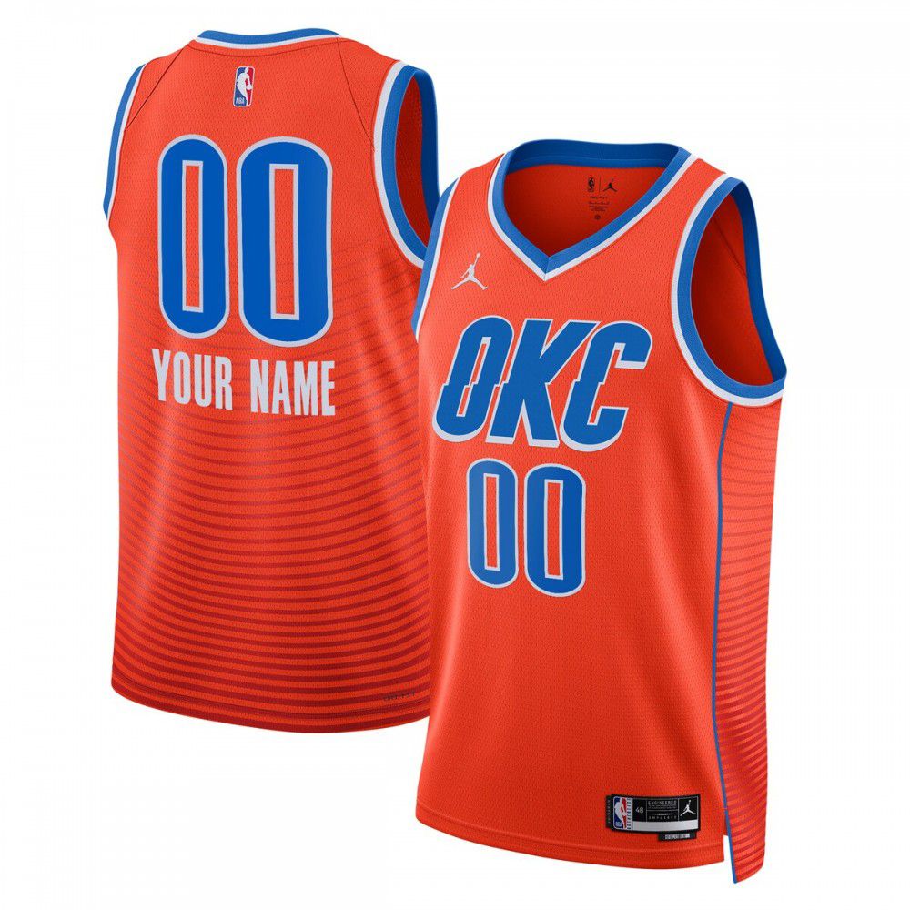 Oklahoma City Thunder Jordan Brand Unisex 2022/23 Swingman Custom Jersey - Statement Edition - Orange-Pro Kit Vault | Brand New 26/27 Sports Jerseys